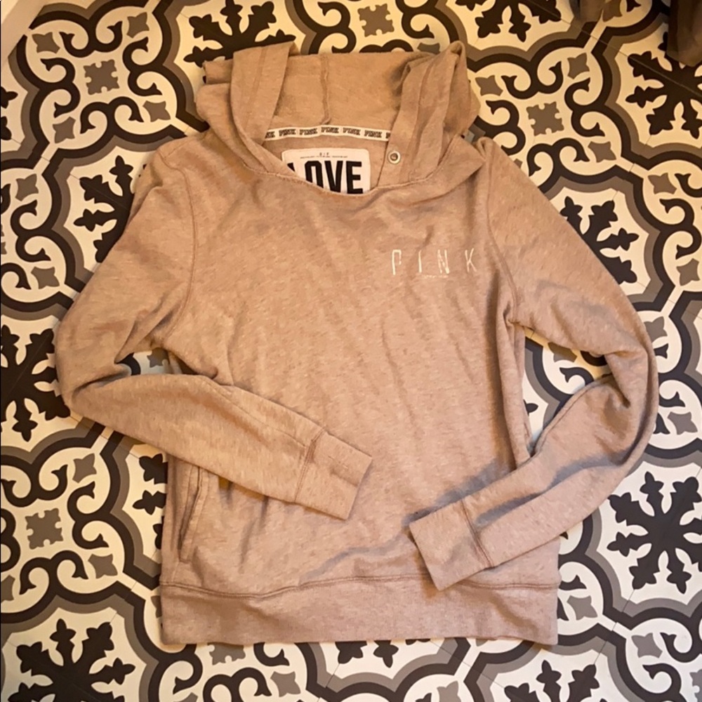 *SOLD*Lightweight, PINK VS hoodie, Nude, Sz SMALL